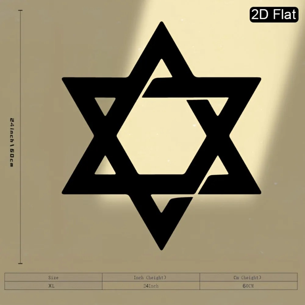Wall Art - CIFBUY Hiasan Dinding Besi Bintang Daud