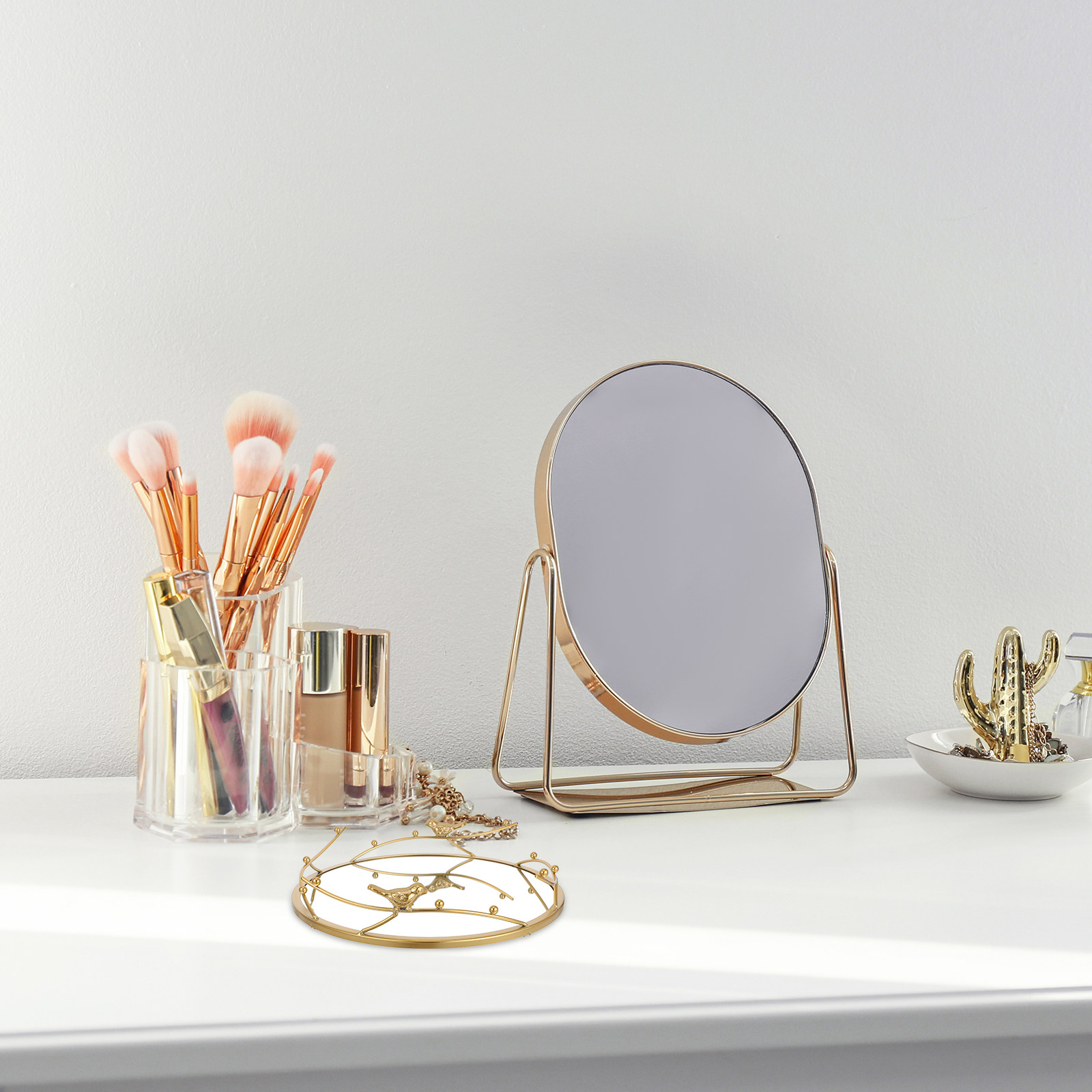 Nampan Perhiasan Bulat Berwarn - Decorative Mirror ulasan dan harga