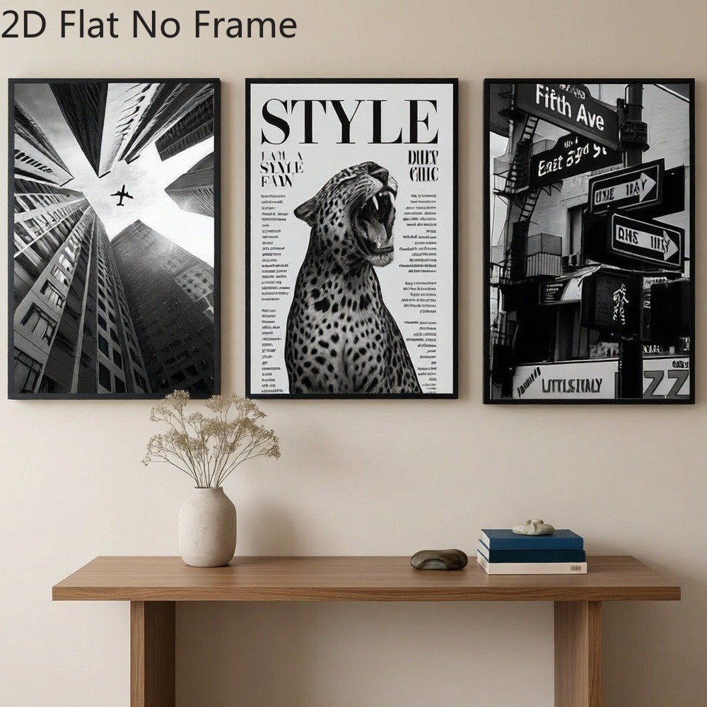 (TANPA Bingkai 3PCS) - 2D Flat - Abstract Canvas Set ulasan dan harga