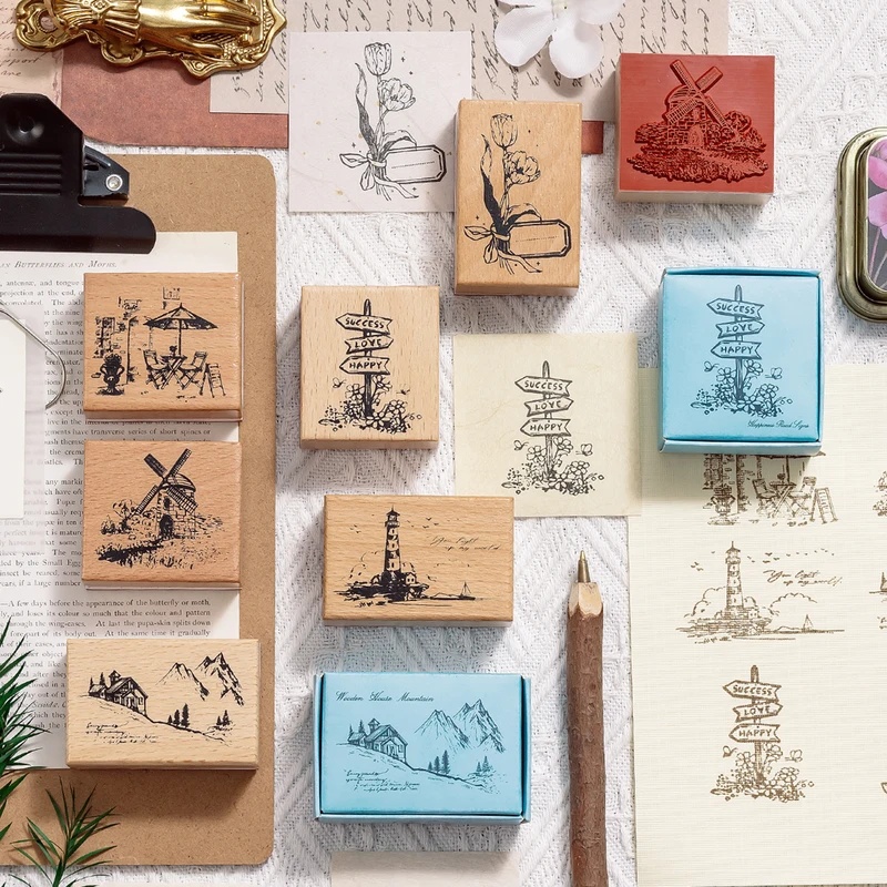Stempel Karet Kayu Antik, Moti - Wall Sticker ulasan dan harga