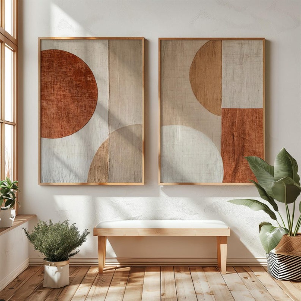 2pcs Lukisan Kanvas Tanpa Bing - Abstract Canvas Set ulasan dan harga