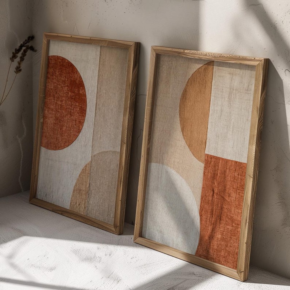 2pcs Lukisan Kanvas Tanpa Bing - Abstract Canvas Set ulasan dan harga