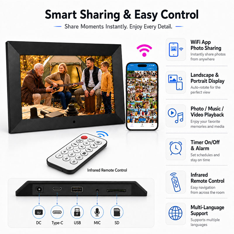 Bingkai Foto Digital 7 Inci de - Picture Frame ulasan dan harga