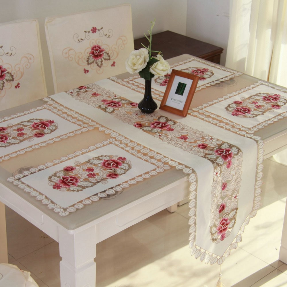 Taplak Meja Bordir Motif Bunga - Table Runner ulasan dan harga