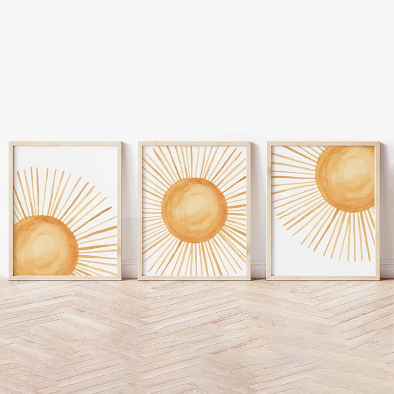 3 buah lukisan kanvas tanpa bi - Abstract Canvas Set ulasan dan harga