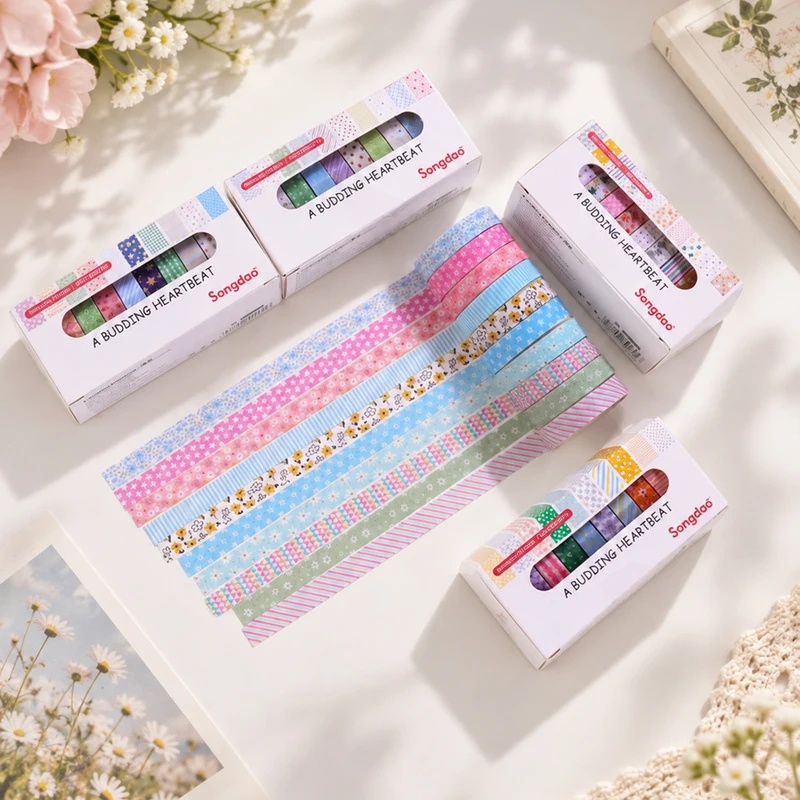 10 Gulung Pita Washi Motif Bun - Wall Sticker ulasan dan harga