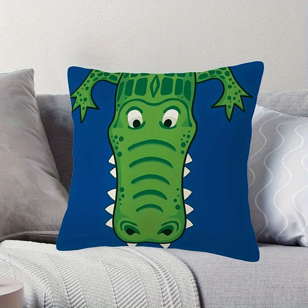 Sarung Bantal Hias Buaya Hijau - Throw Pillow ulasan dan harga