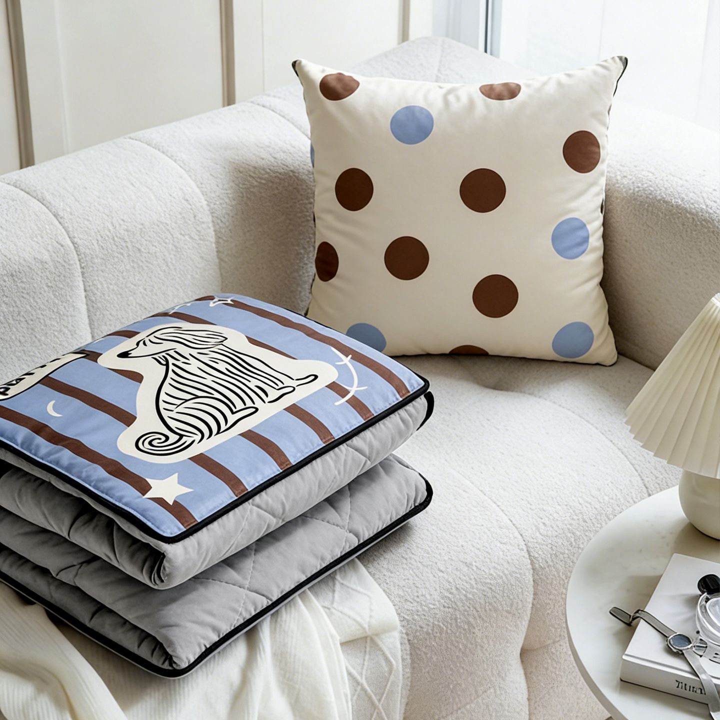 Selimut Bantal Bergaris dengan - Throw Pillow ulasan dan harga