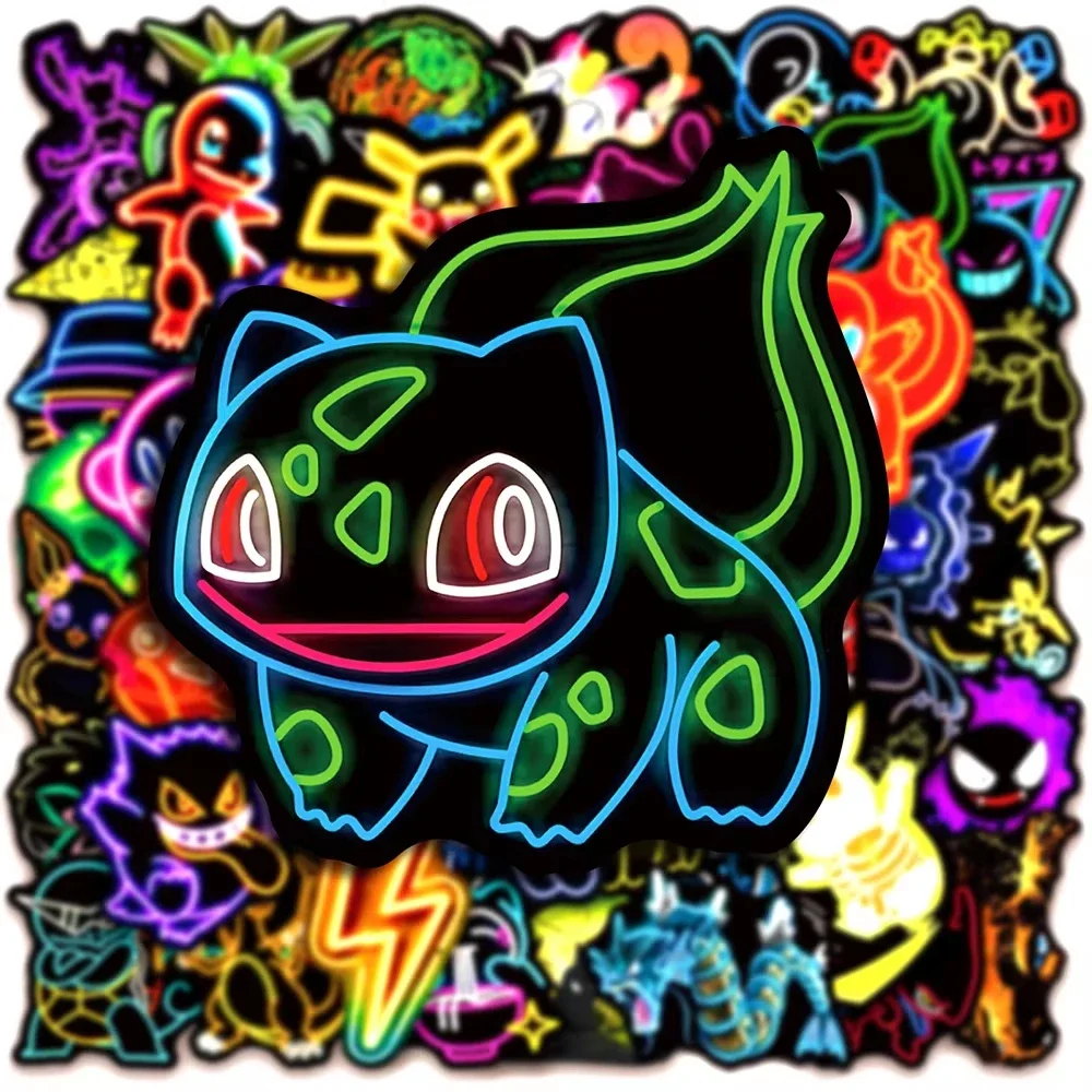 100 buah stiker Pokémon neon,  - Wall Sticker ulasan dan harga